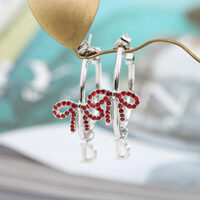 Red Ribbon Ring Earrings