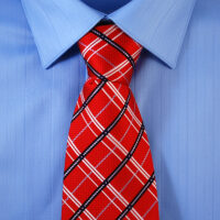 Abstract Check Design Silk Tie