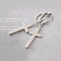 Non Piercing - Simple Cross Non-pierced Earrings