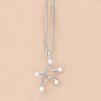 5-Point Pearl Star Necklace