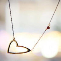 Ruby Point Asymmetric Heart Necklace