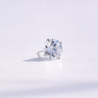 Round Cubic Zirconia Earring - one piece