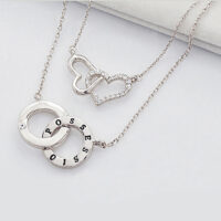 Double Layer Heart & Ring Necklace