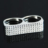 Crystal Double Finger Joint Ring